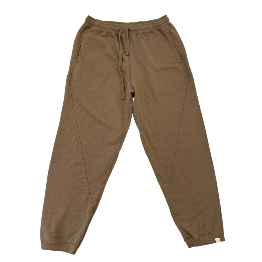 Tkees Jogger Lounge Sweatpants Tapered Leg Pants Comfy Camel Brown size Small